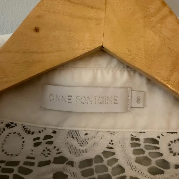Anne Fontaine Melissa French White Lace Blouse - Picture 2 of 8